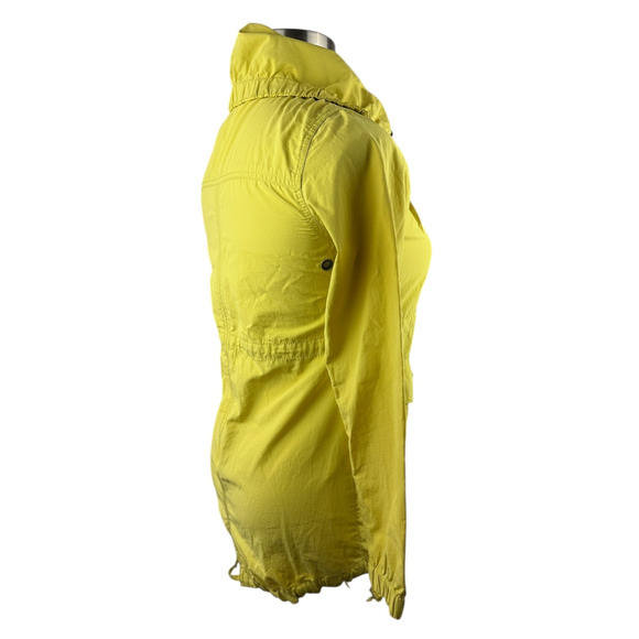 Eileen Fisher Anorak Windbreaker High Collar Jacket Yellow Womens Size PP Petite - Picture 9 of 16